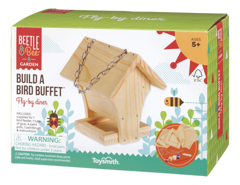 Toysmith Beetle & Bee Build A Bird Buffet, DIY Kids Art Craft Outdoor Bird Kit, Educational Kit for Kids - Image 1